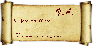 Vujevics Alex névjegykártya